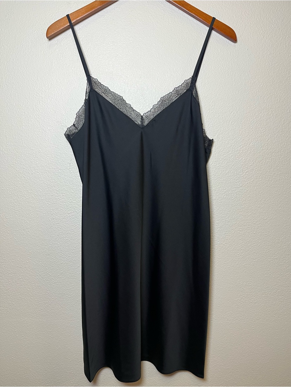INC International Concepts Black Lace-Trim Slip